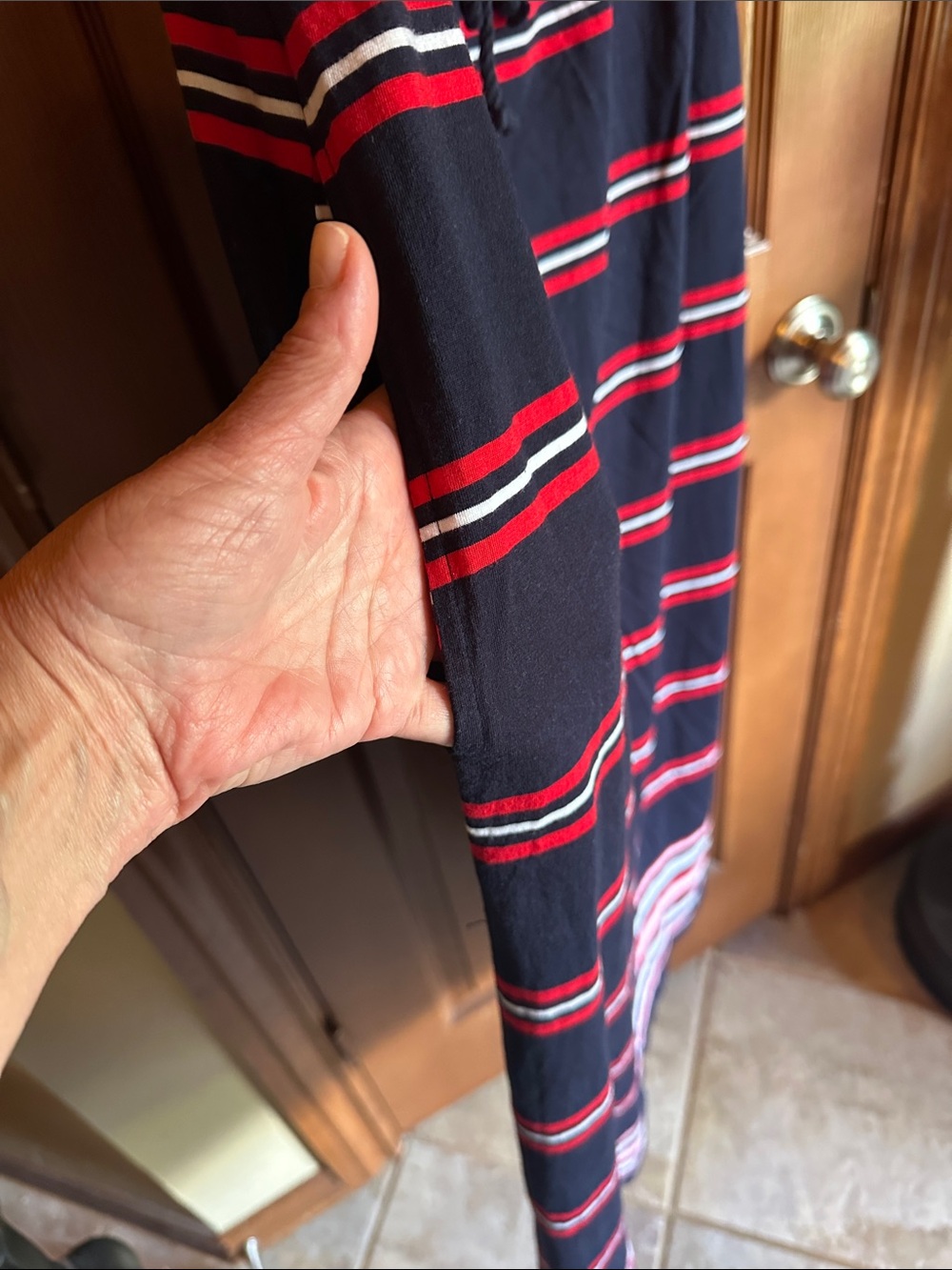 Tommy Hilfiger Strapless Navy/Red/White Stripe Maxi Dress, size Large - Picture 4 of 7